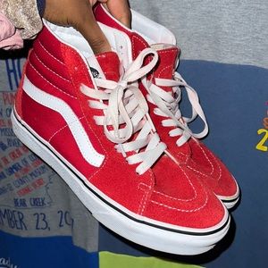 Red sk8 hi Vans size U.S. womens 7.5/mens 6
